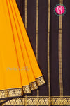 Pure Mysore Crepe Silk Saree-Gandaberunda-Yellow And Black-PA19895
