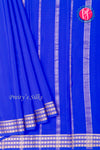 Pure Mysore Crepe Silk Saree-Royalblue-PA19578
