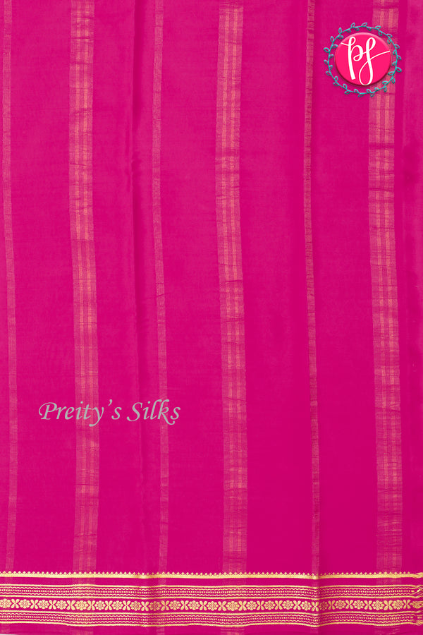 Pure Mysore Crepe Silk Saree -Mejenta pink-PF46924