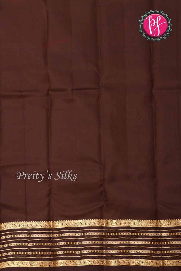 Half Pure Kanchipuram Silk Saree-Rustorange And Maroon-PF04461