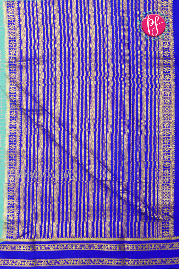 Pure Mysore Crepe Silk Saree -Skyblue And Royalblue-PF86103