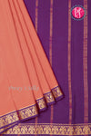 Pure Mysore Crepe Silk Saree-Gandaberunda Border-Softpink And Purple-PA19895