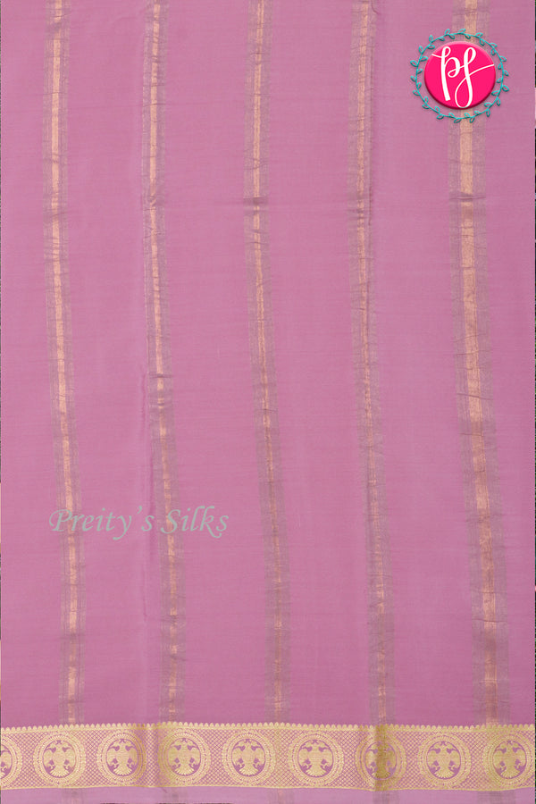 Pure Mysore Crepe Silk Saree-Gandaberunda Self-Mauve-PA29132