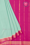 Pure Mysore Crepe Silk Saree-Seagreen And Mejentapink-PA19960
