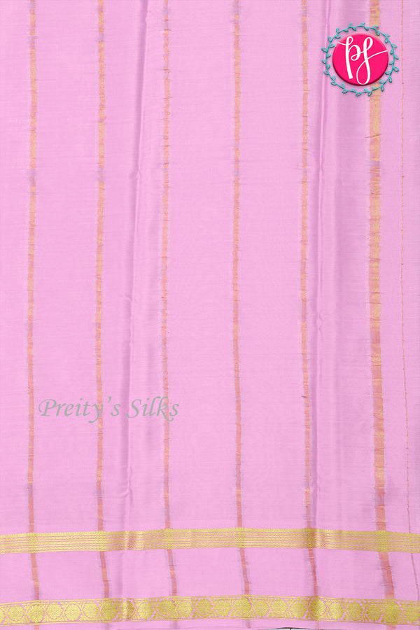 Pure Mysore Crepe Silk Saree-Bottlegreen And Babypink-PA22264