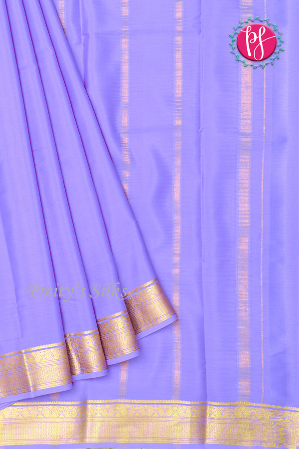 Pure Mysore Crepe Silk Saree-Light Pastel Lavender-PF84310