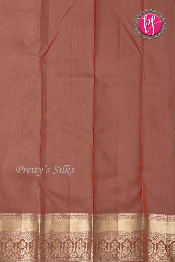 Pure Kanchipuram Silk Saree-Reddish-Brown-PA04485