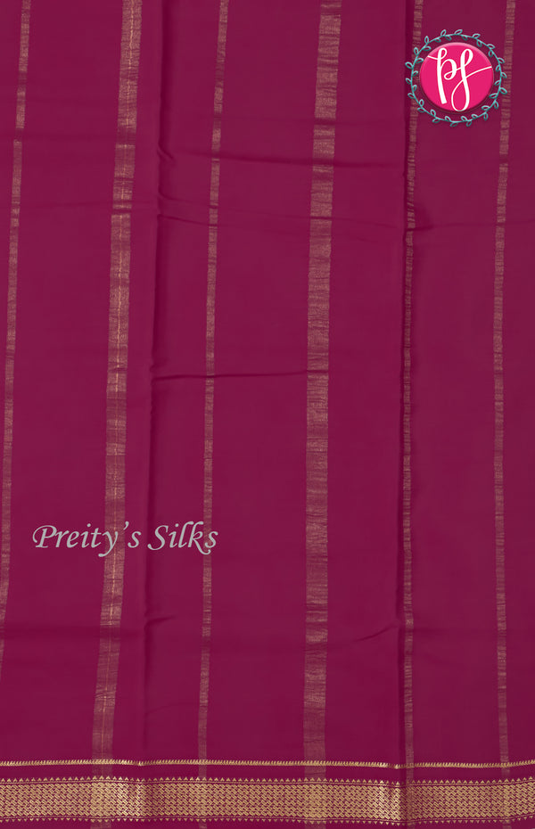 Pure Mysore Crepe Silk saree-Orange And Pink-PF47053