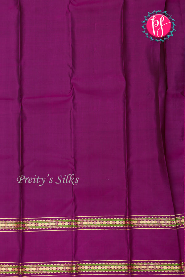 Kanchipuram Soft Silk Saree-Bottlegreen And Purple-PA20390