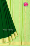 Pure Mysore Crepe Silk Saree -Bottle Green And Pastelgreen-PF82619