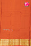 Half Pure Kanchipuram Silk Saree-Mustardyellow And RustOrange-PA24684