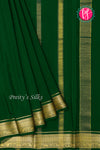 Pure Mysore Crepe Silk Saree-Bottlegreen-PF20850