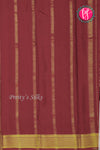 Pure Mysore Crepe Silk Saree-Parrotgreen And Marron-PA22316