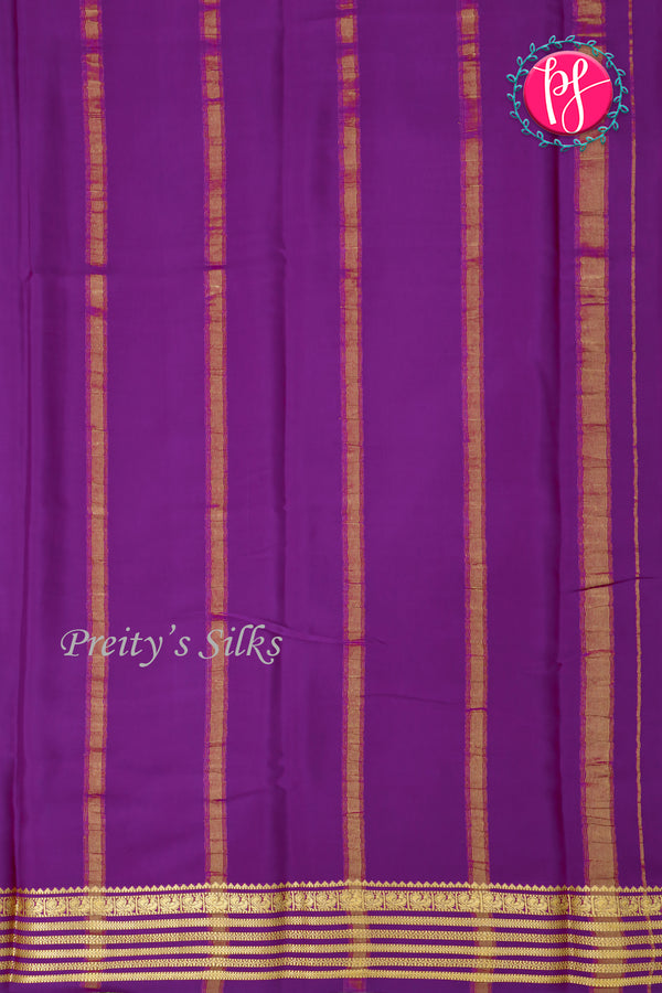 Pure Mysore Crepe Silk Saree-Mauve And Purple-PA28717