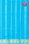 Pure Mysore Crepe Silk Saree-Contrast-Navyblue And Skyblue-PA19804