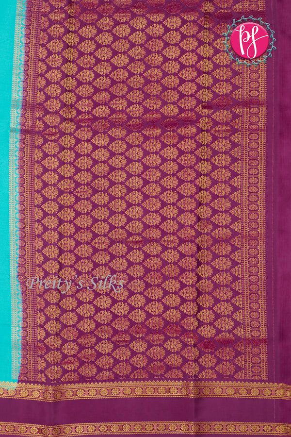 Pure Mysore Crepe Silk Saree With Bentex Border-PF80241