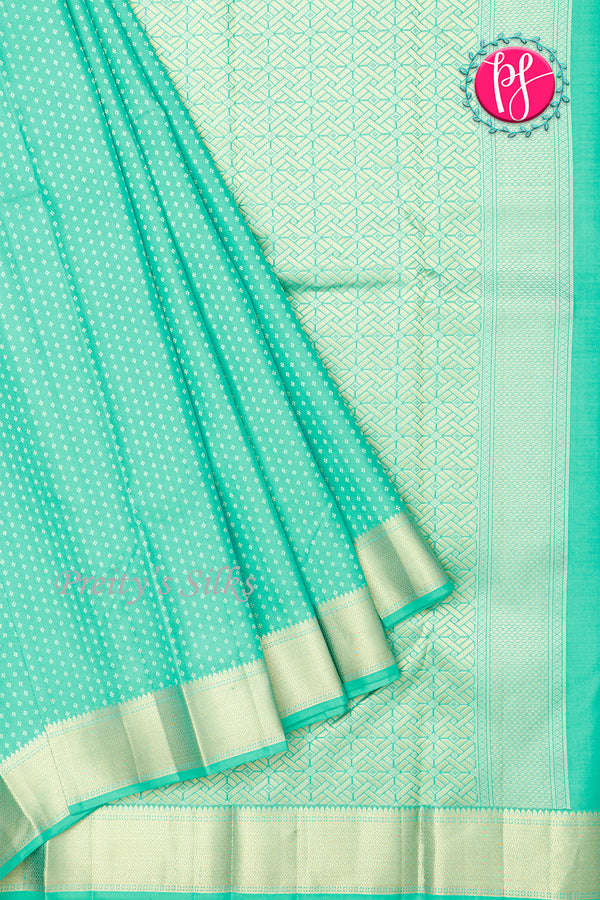 Pure Kanchipuram Silk Saree-Seagreen-PA34518