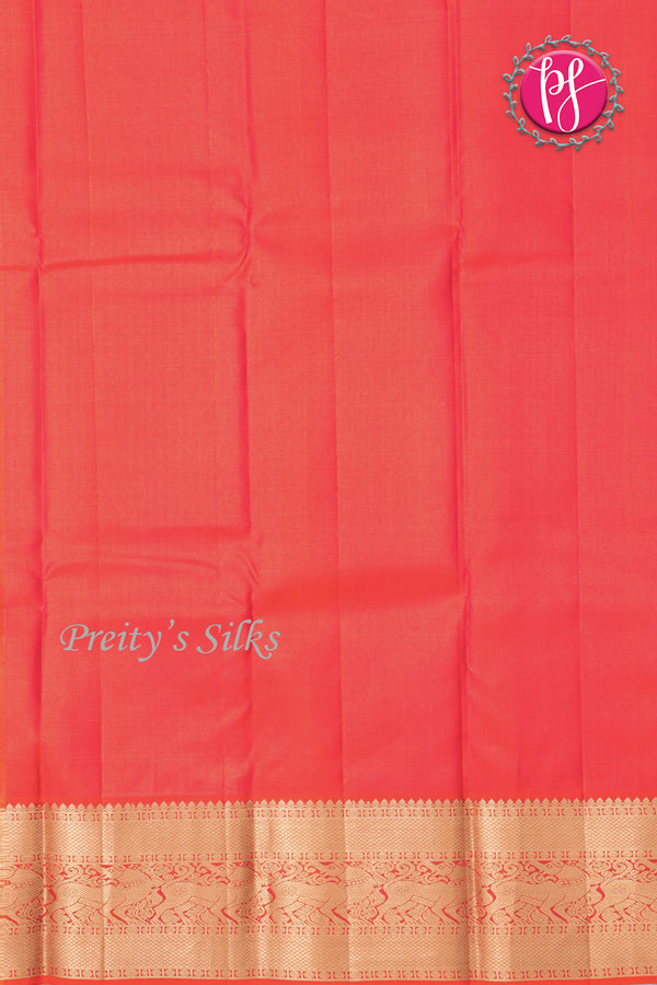 Pure Kanchipuram Silk Saree-Purple And Orange-PF81242