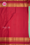 Pure Mysore Crepe Silk Saree-Pastelgreen And Red- PA