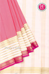 Pure Mysore Crepe Silk Saree -Bright Rose And White Red-PA01209
