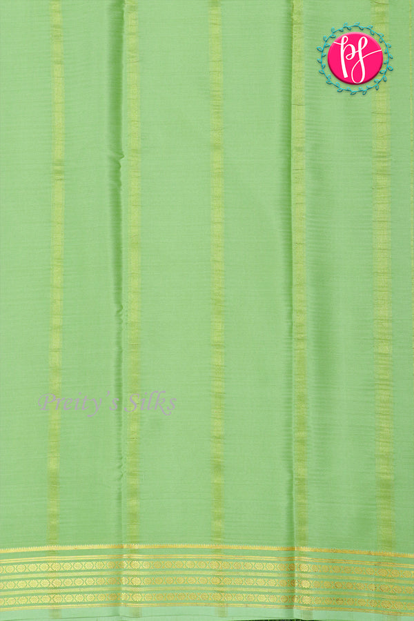 Pure Mysore Crepe Silk Saree-Pistagreen- PA33665