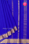 Pure Mysore Crepe Silk Saree-Royalblue-PF20850