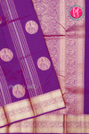 Pure Dual shade Kanchipuram Silk Saree-Purple-PA34466
