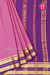 Pure Mysore Crepe Silk Saree-Dusky Magenta pink And Voilet-PA19929