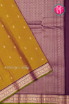 Pure Kanchipuram Silk Saree-Golden-brown And Wine-PA27118