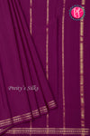 Pure Mysore Crepe Silk Saree-DeepPurple-PA20546