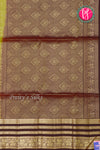 Kanchipuram Soft Silk Saree-Metallicgreen And Deepbrown-PA27210