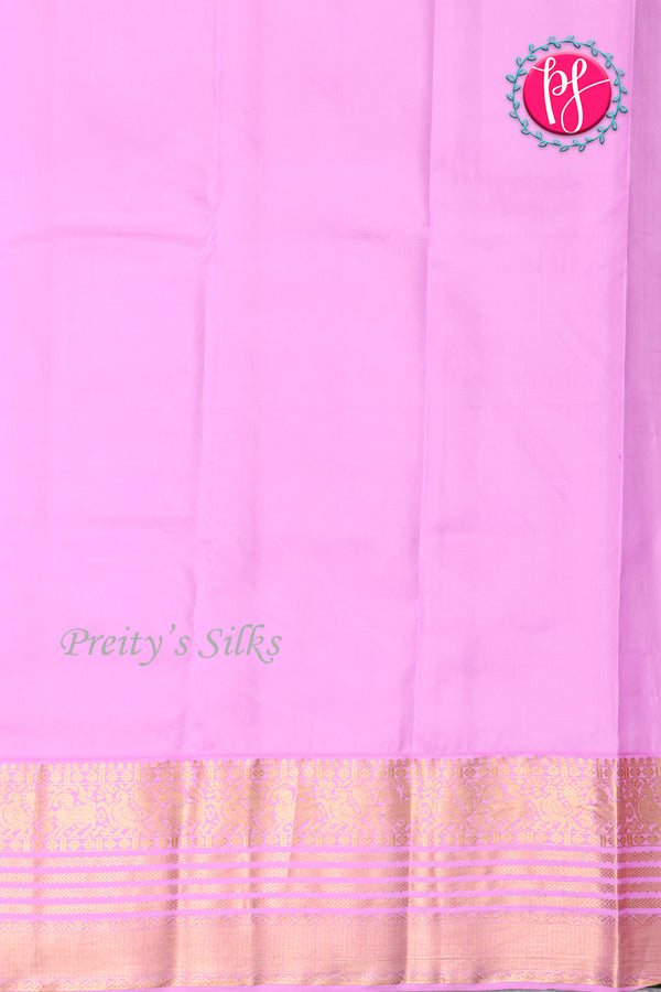 Pure Kanchipuram Silk Saree-Bottlegreen And Lightpink-PA23514