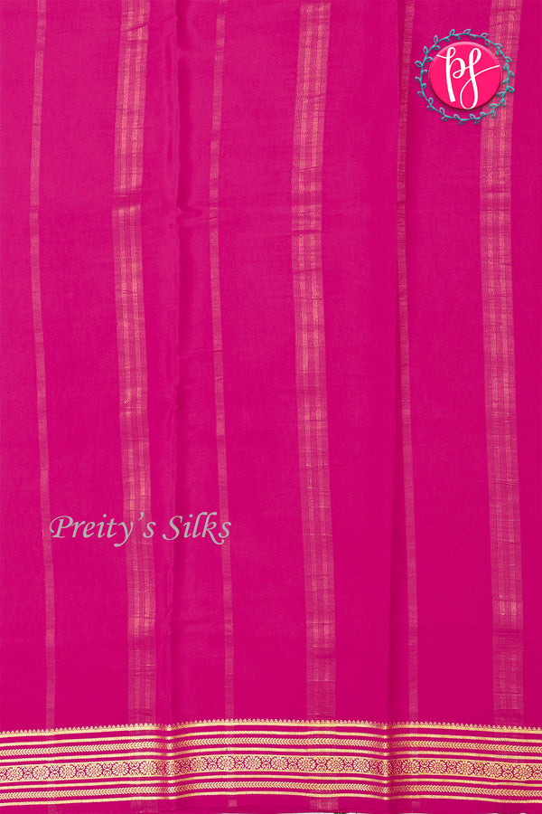 Pure Mysore Crepe Silk Saree-Mejentapink- PA35304