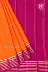 Pure Mysore Crepe Silk Saree-Orange And Pink-PA26302