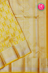 Pure Kanchipuram Silk Saree-Yellow-PA24533