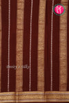 Pure Mysore Crepe Silk Saree-Rustorange And Marron-PA46766