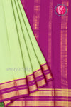 Pure Mysore Crepe Silk Saree-Pastel Green And Pink-PA19929