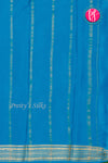 Pure Mysore Crepe Silk Saree-Olivegreen And Tealblue-PA28981