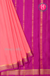 Pure Mysore Crepe Silk Saree-Peachishpink And Pink-PA22237