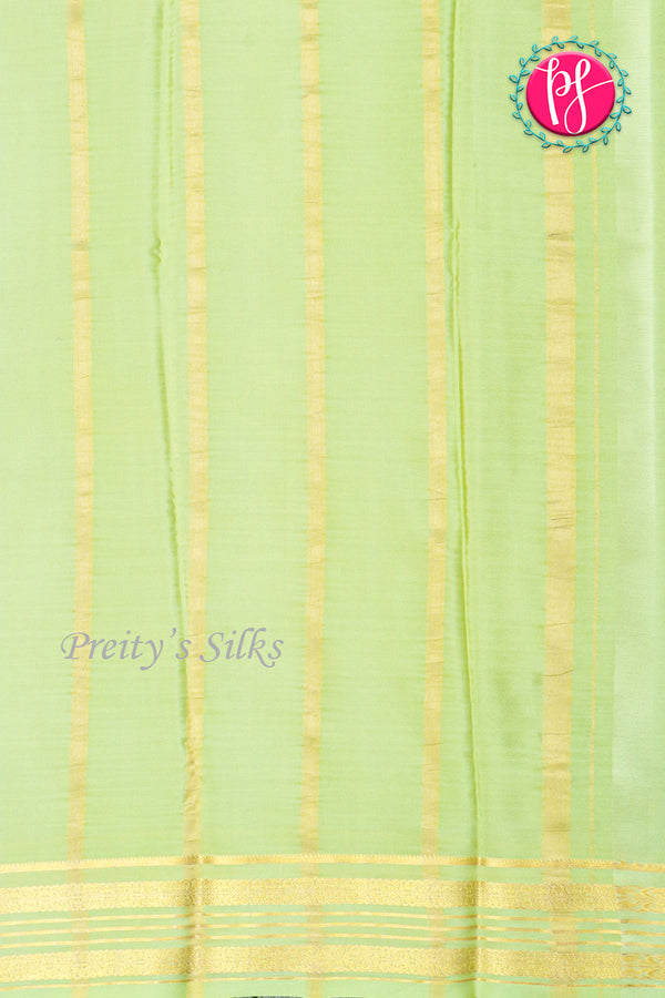 Pure Mysore Crepe Silk Saree-Purple And Pastelgreen-PA29002