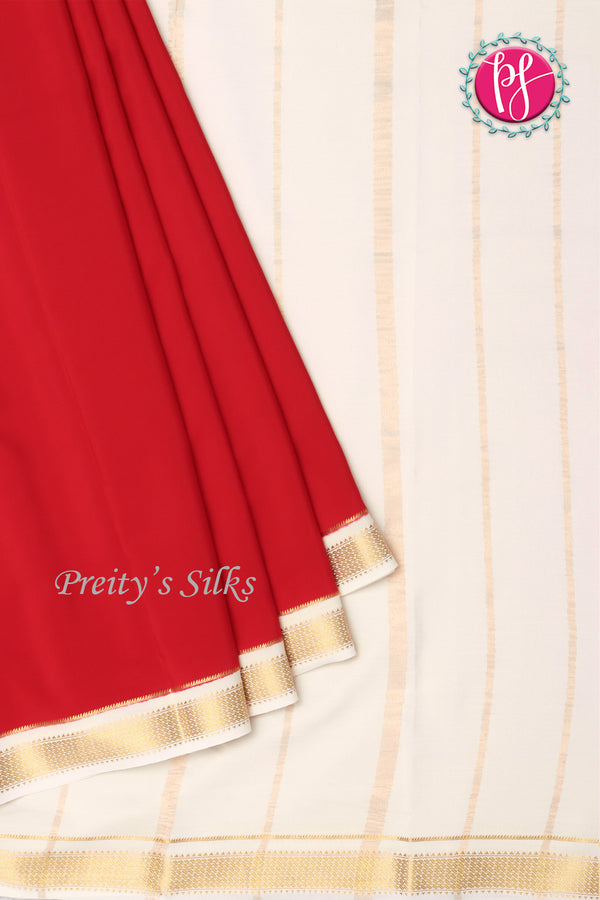 Pure Mysore Crepe Silk Saree -PF80456