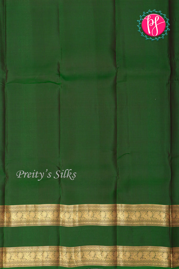Half Pure Kanchipuram Silk Saree-Burgundy And Green-PA24684