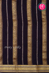 Pure Mysore Crepe Silk Saree-Mauvepink And Black-PA46766