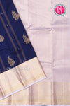 Pure Kanchipuram Silk Saree-Navyblue And Pale lilac-PA23543