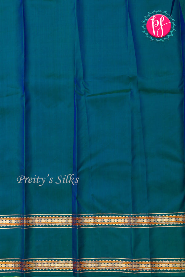 Kanchipuram Soft Silk Saree-Dualshadepurple And Peacockblue-PA20390