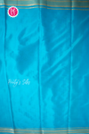 Pure Mysore Crepe Silk Saree-Navyblue And Skyblue-PA57314