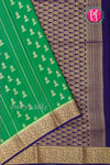 Pure Mysore Crepe Silk Saree -Green And Navyblue-PA01164