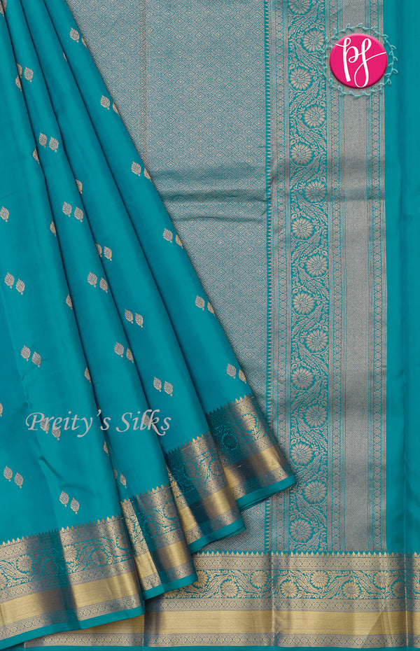 Pure Kanchipuram Silk Saree -Skyblue-PF59189