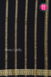 Pure Mysore Crepe Silk Saree-Gandaberunda Self-Black-PA29132