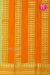 Pure Mysore Crepe Silk Saree-Pistagreen And Lightorange-PA26566